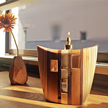 木とコラボレーションしたオリジナルランプ